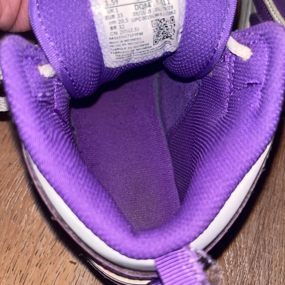 Jordan Kids Purple and White Sneakers